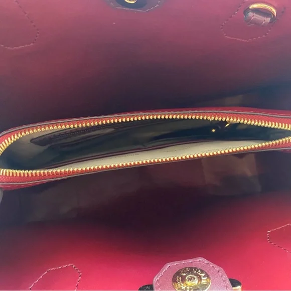 Michael Kors Burgundy Pebbled Leather Satchel with Gold Hardware - Picture 6 of 7